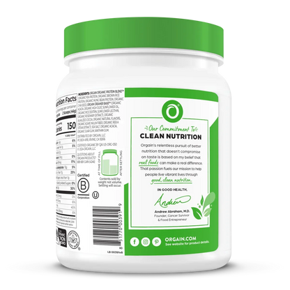 Orgain Organic Vegan Protein Powder, Creamy Chocolate Fudge - 21g Plant Protein, 6g Prebiotic Fiber, Low Net Carb, No Lactose Ingredients, No Added Sugar, Non-GMO, For Shakes & Smoothies, 2.03 lb